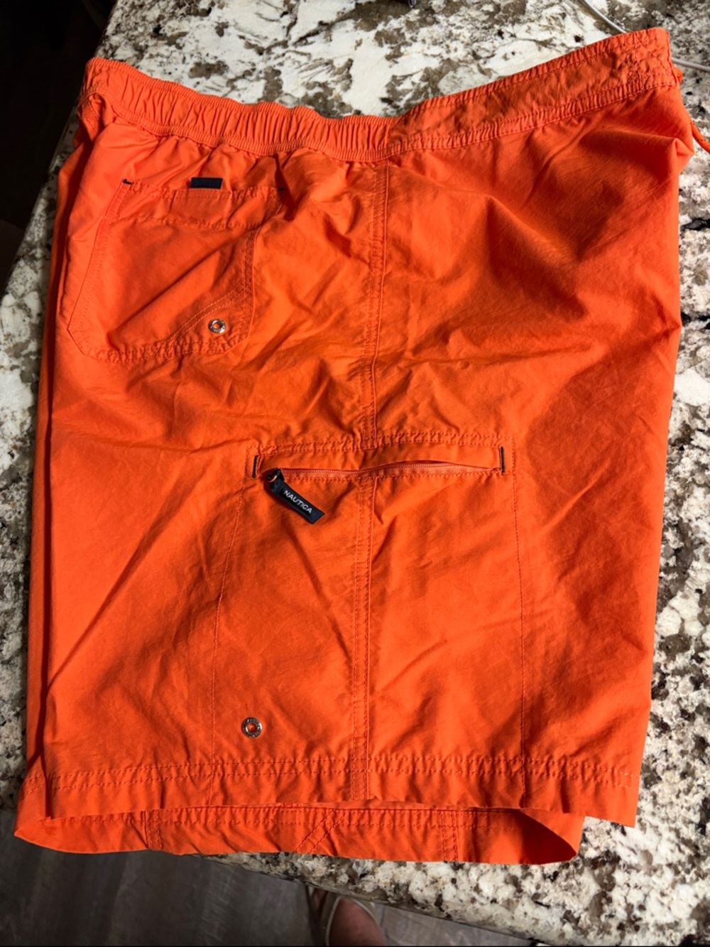 Nautica XL Vibrant Orange Swim Shorts with Zipper Pocket